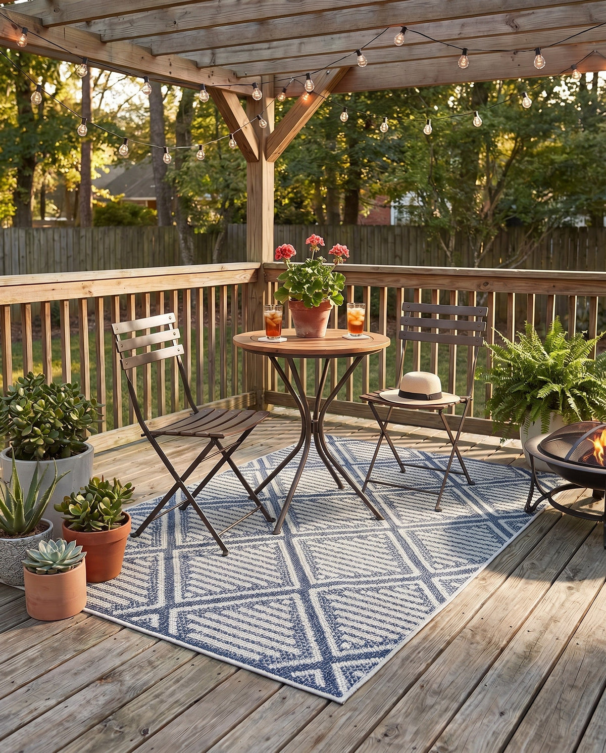 Savannah Pergola Collection Area Rug -  Eden Rectangle Navy Blue  lifestyle 68