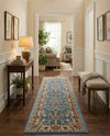 Isfahan Elegance Collection Area Rug - Naghsh-e Jahan (Light Blue) Runner Light Blue  lifestyle 74