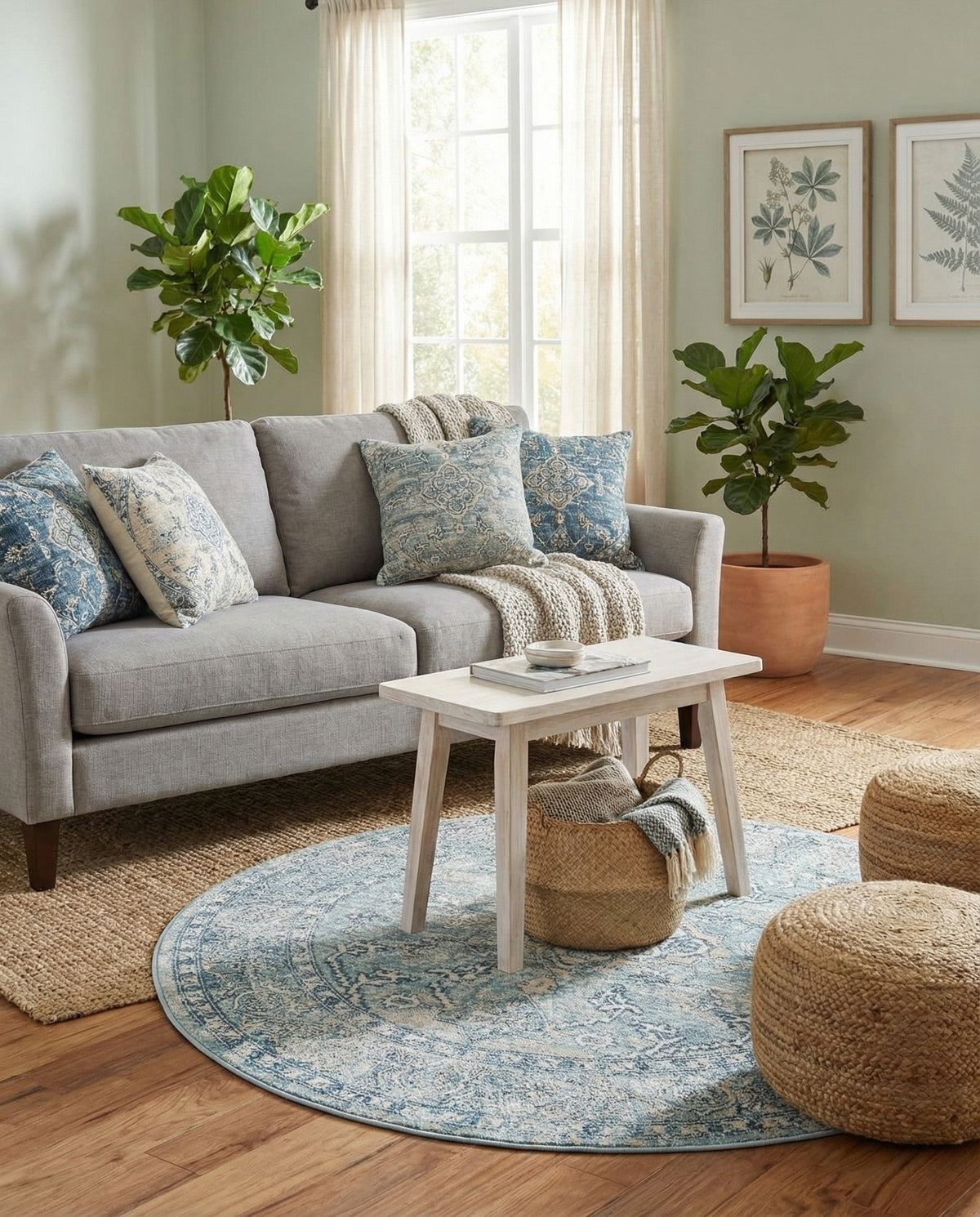 Coastal Haven Collection Area Rug -  Marina Round Blue  lifestyle 209