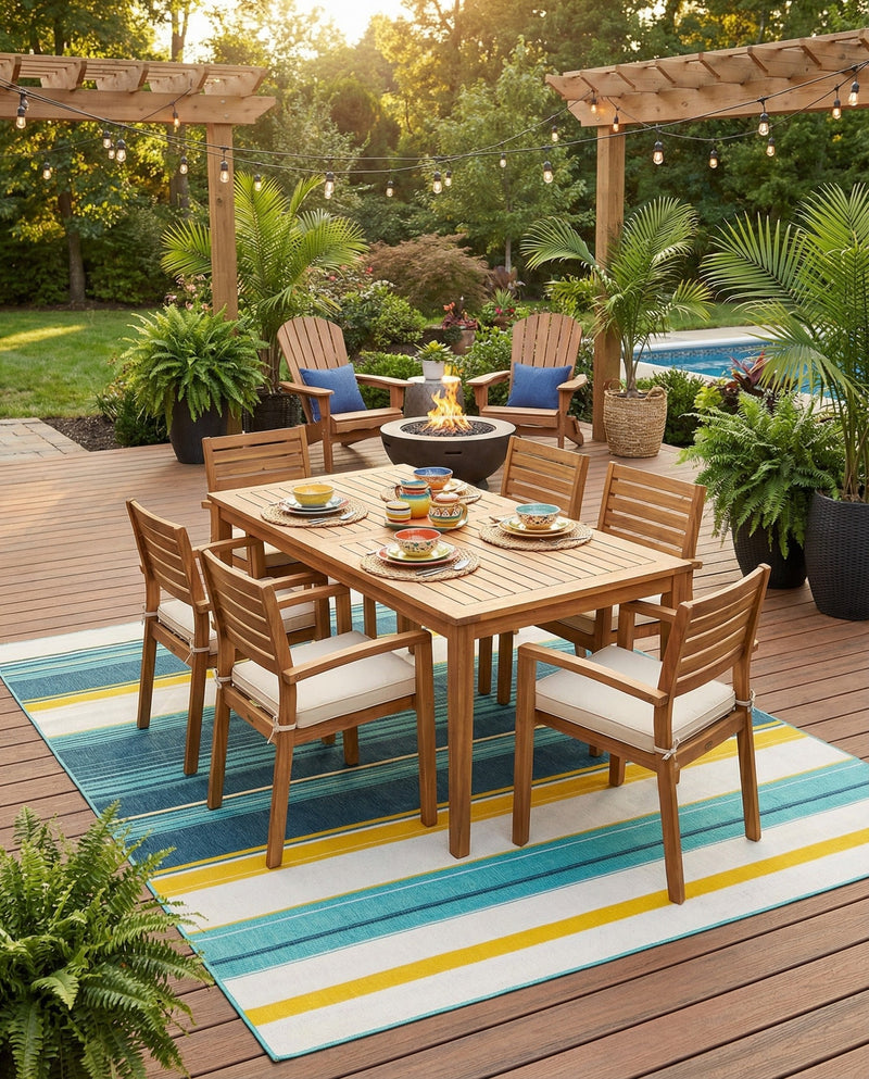 Terrace Fringe Collection Area Rug -  Veranda Rectangle Multi  lifestyle 11