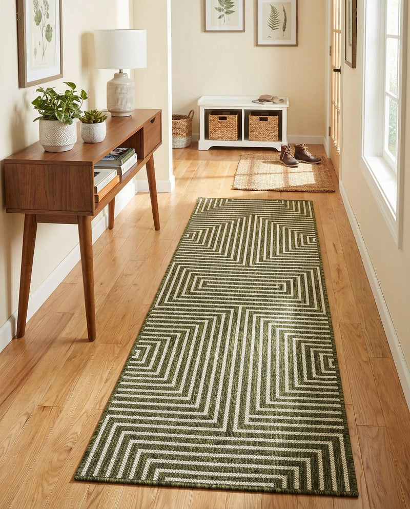 Urban Terrace Collection Area Rug -  Astoria (Green) Runner Green  lifestyle 52