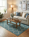 Savannah Pergola Collection Area Rug - Arbor (Teal) Rectangle Teal  lifestyle 11