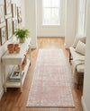 Brighton Stripes Collection Area Rug - Sussex (Pink) Runner Pink  lifestyle 58