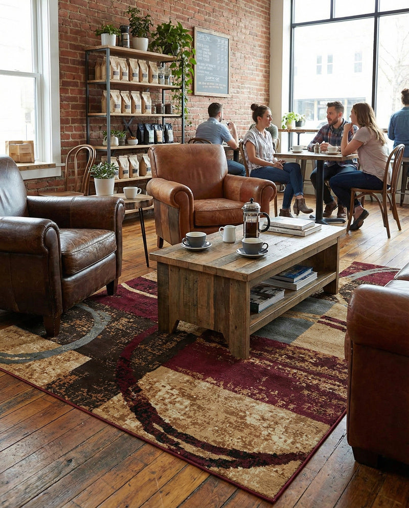 Bistro Lounge Collection Area Rug -  Ristretto Rectangle Multi  lifestyle 24