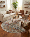 Savannah Soiree Collection Area Rug -  Everglade (Ivory) Oval Ivory  lifestyle 39