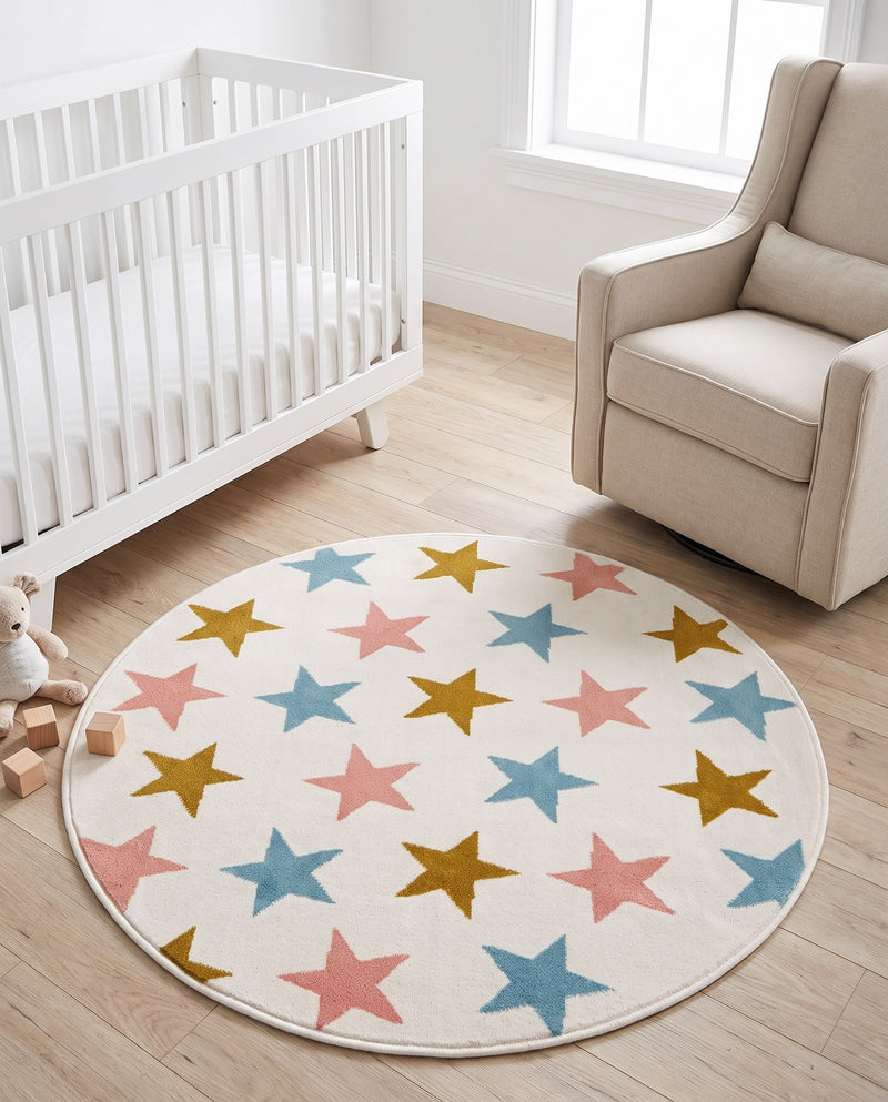 Wonder Tykes Collection Area Rug -  Fantasia Round Multi  lifestyle 55