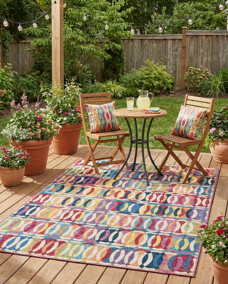 Urban Terrace Collection Area Rug -  Boardwalk Rectangle Multi  lifestyle 10