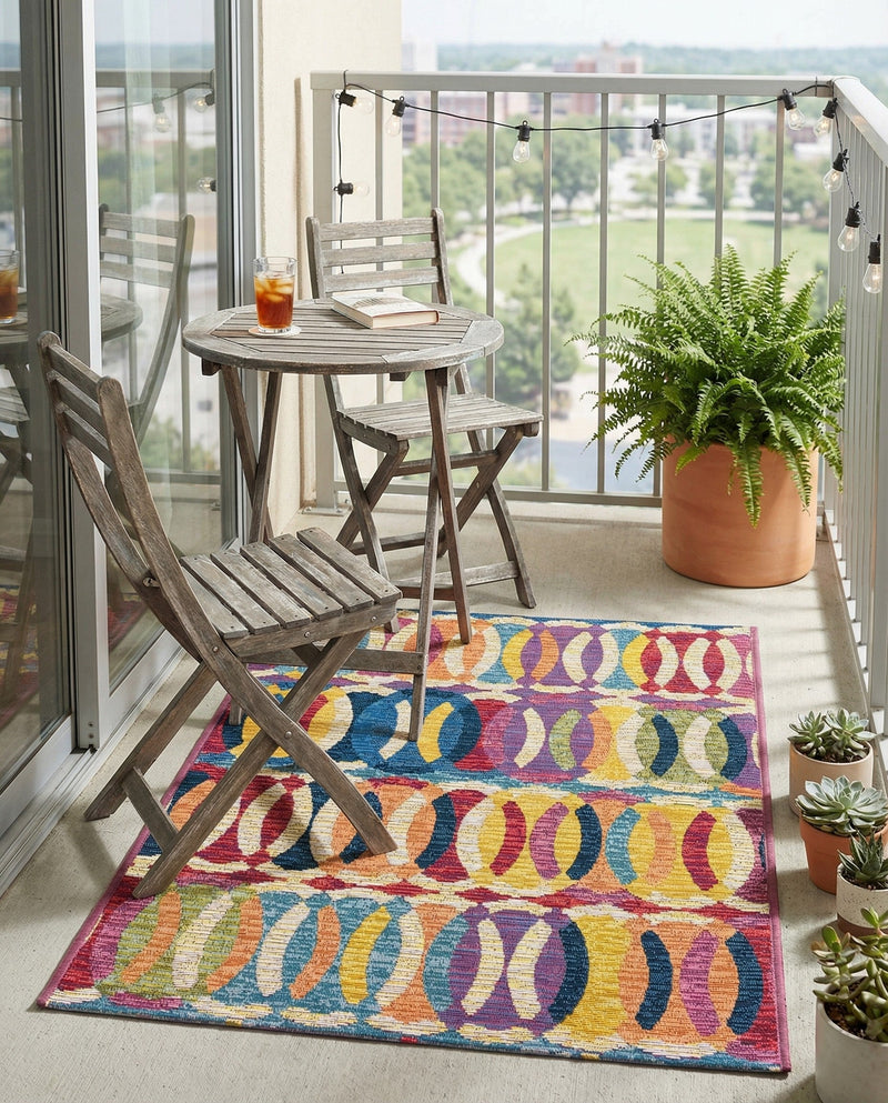 Urban Terrace Collection Area Rug -  Boardwalk Rectangle Multi  lifestyle 9