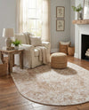 Cambridge Classics Collection Area Rug -  Magdalene (Beige) Oval Beige  lifestyle 59
