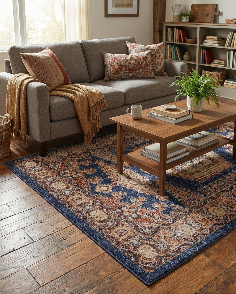Eden Oasis Collection Area Rug -  Refuge (Blue) Rectangle Blue  lifestyle 20