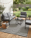 Seaside Stripes Collection Area Rug - Cabana (Charcoal) Rectangle Charcoal  lifestyle 7