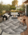 Urban Terrace Collection Area Rug -  Bronx Round Black and White  lifestyle 59