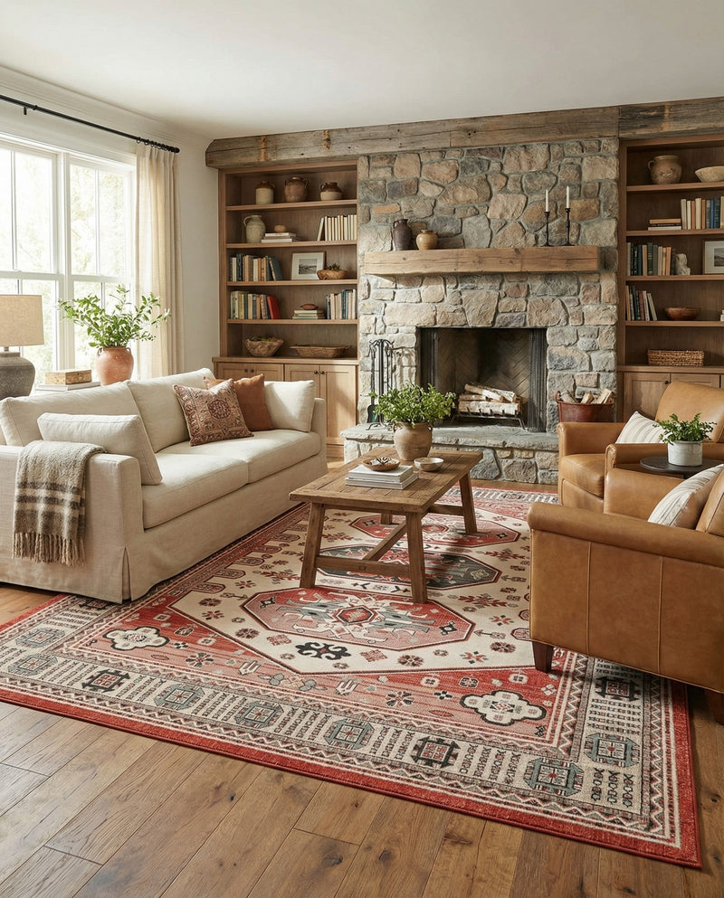 Patio Heritage Collection Area Rug - Veranda Rectangle Multi  lifestyle 7