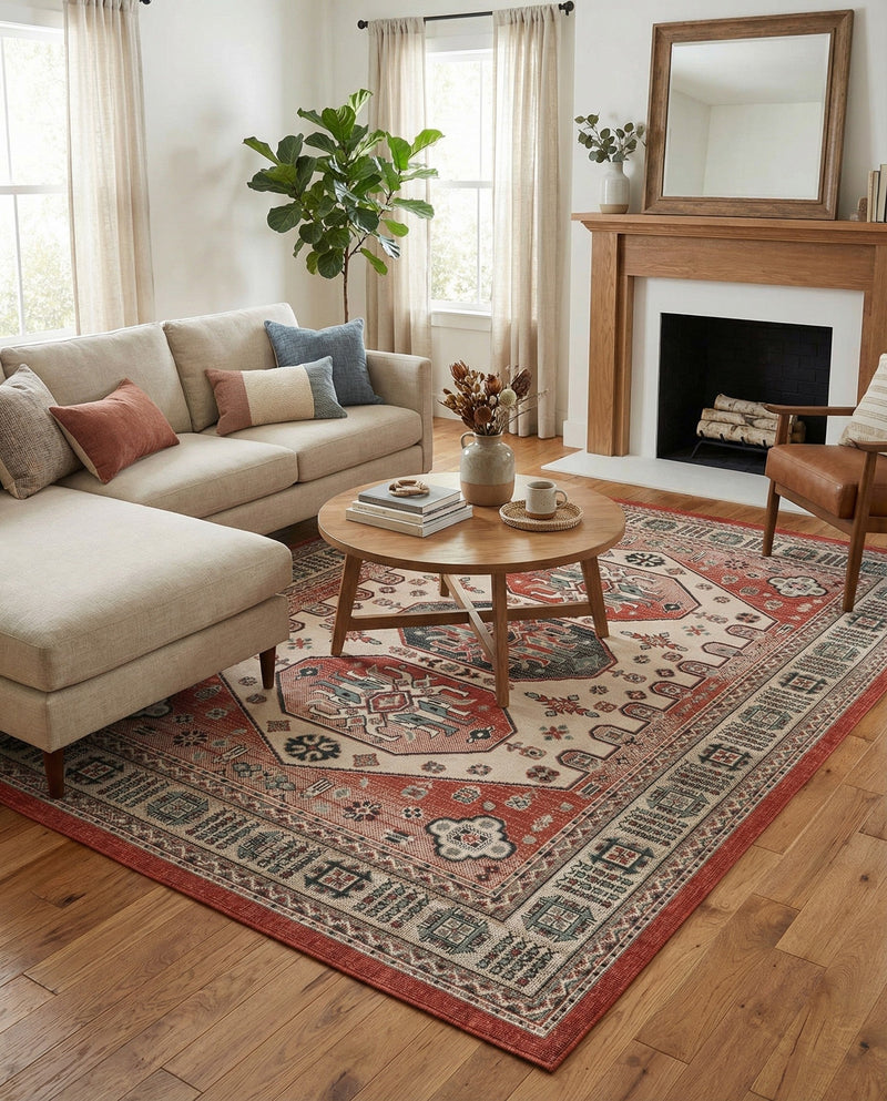 Patio Heritage Collection Area Rug - Veranda Rectangle Multi  lifestyle 19