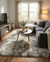 Cozy Haven Shag Collection Area Rug -  Tranquility (Smoke Gray) Square Smoke Gray  lifestyle 34