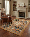 Patio Heritage Collection Area Rug - Veranda Rectangle Black Gold Brown  lifestyle 11
