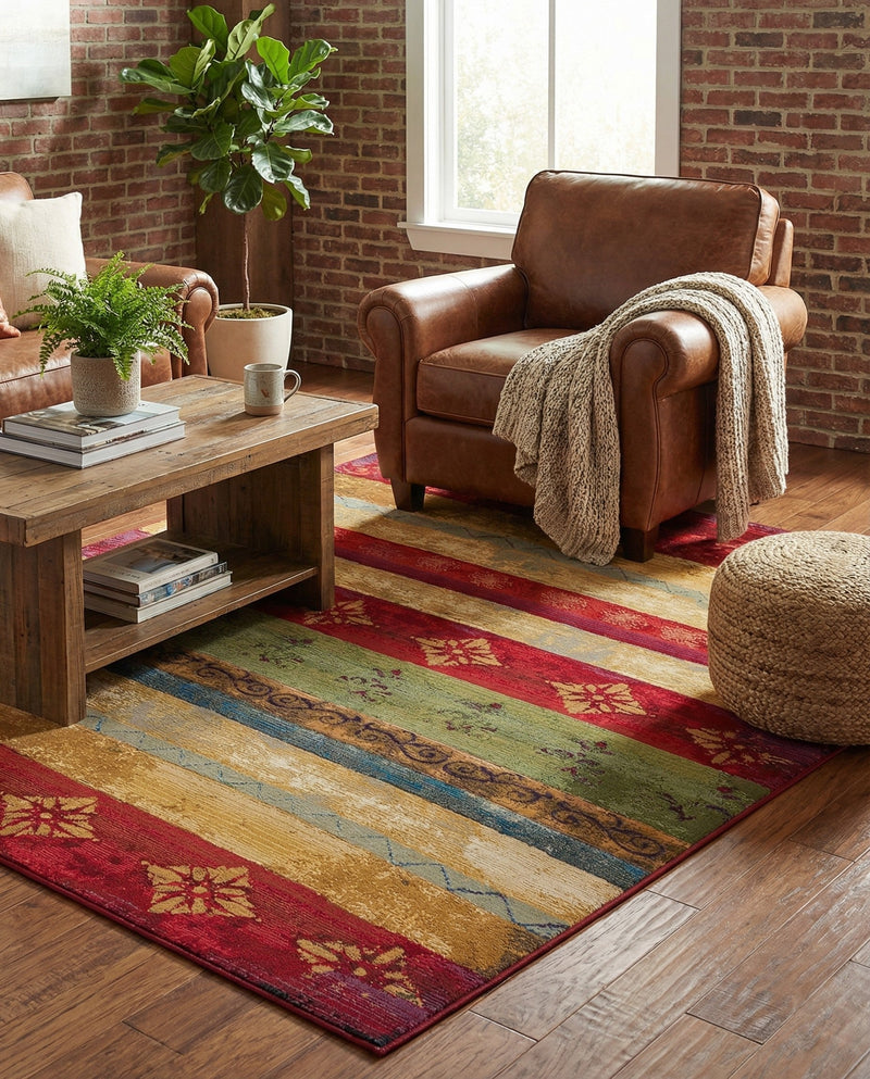 Urban Terrace Collection Area Rug -  Rooftop Rectangle Multi  lifestyle 40
