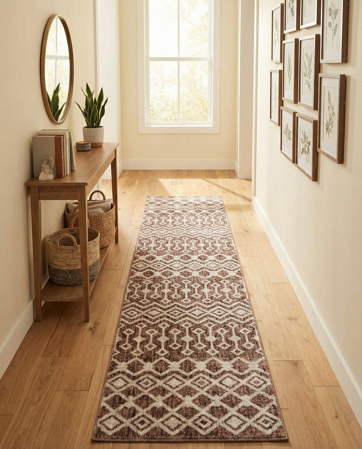 Geo Garden Lattice Collection Area Rug -  Andalusia Runner Dusty Rose  lifestyle 137