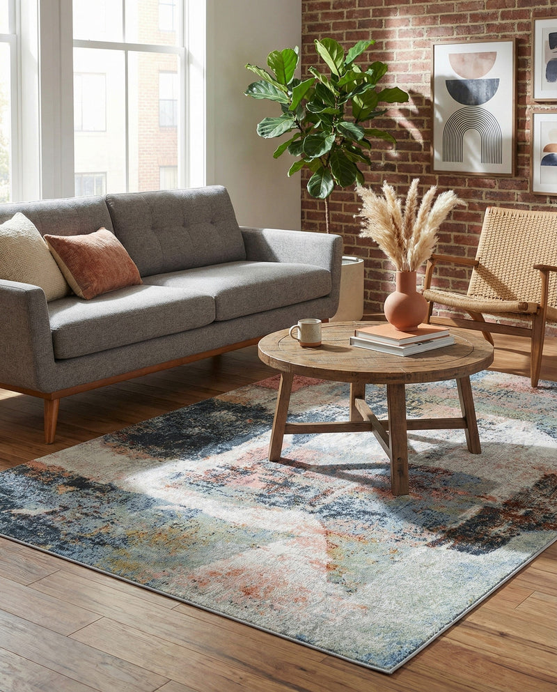 Aegean Elegance Washables Collection Area Rug -  Hydra Rectangle Aegean Blue  lifestyle 22