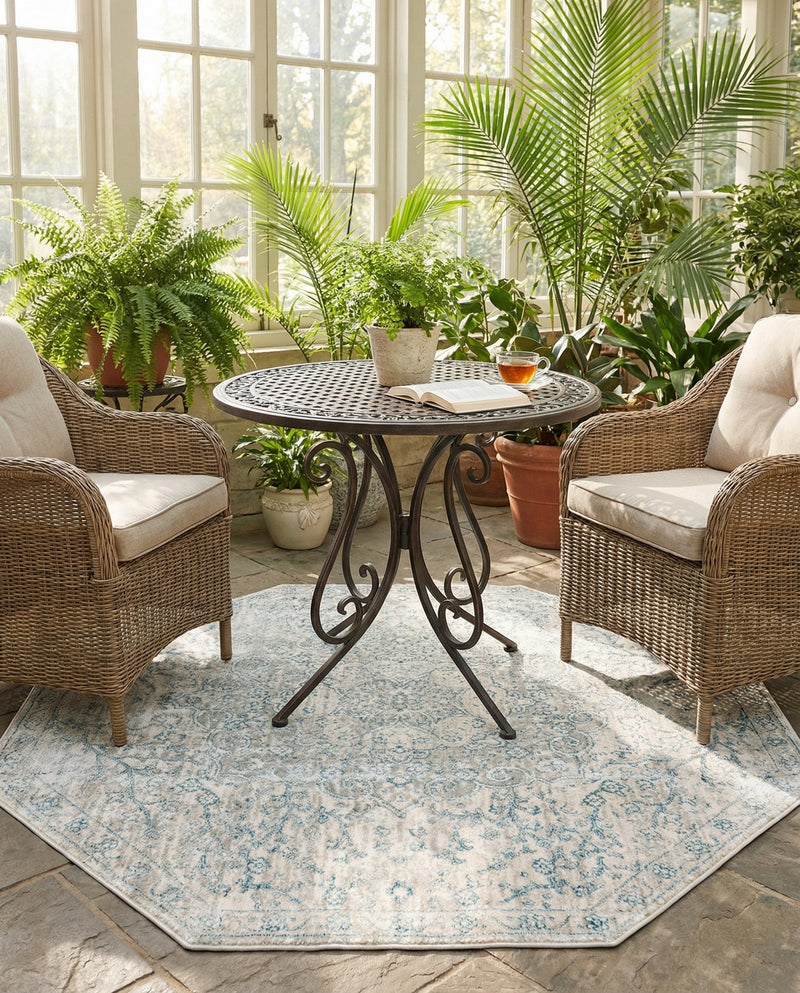 Coastal Haven Collection Area Rug - Seabreeze (Gray) Octagon Gray  lifestyle 56
