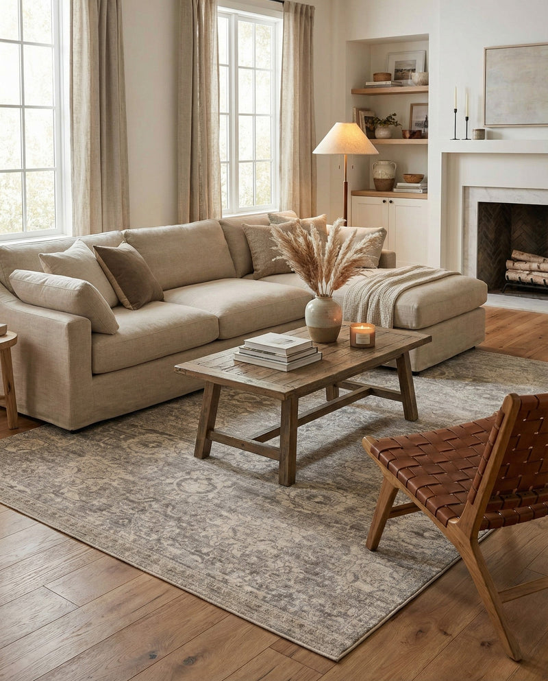 Seville Stripes Collection Area Rug -  Cordoba (Gray) Rectangle Gray  lifestyle 3