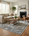 Patio Heritage Collection Area Rug -  Asheville Rectangle White and Black  lifestyle 7