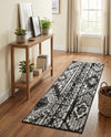 Cascade Range Collection Area Rug - Hood (Black and White) Runner Black and White  lifestyle 33