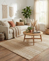 Sequoia Handwoven Jute Collection Area Rug - Charleston Rectangle Ivory  lifestyle 7