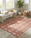 Seaside Haven Rugs Collection Area Rug - Sapphire (Rust Red) Rectangle Rust Red  lifestyle 8