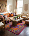 Caribbean Cove Collection Area Rug -  Mustique Rectangle Fuchsia  lifestyle 49