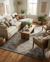 Savannah Threads Collection Area Rug - Sahara Rectangle Blue  lifestyle 21