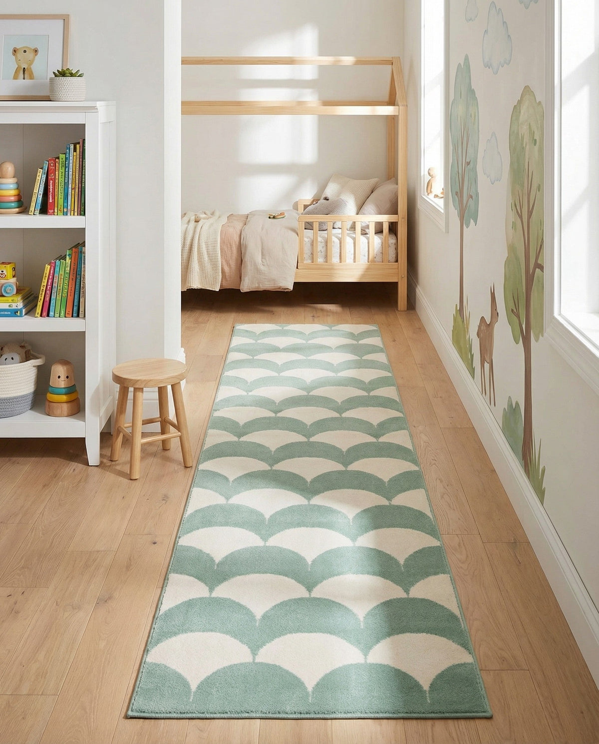 Wonder Tykes Collection Area Rug - Sparklewood Runner Soft Green  lifestyle 155