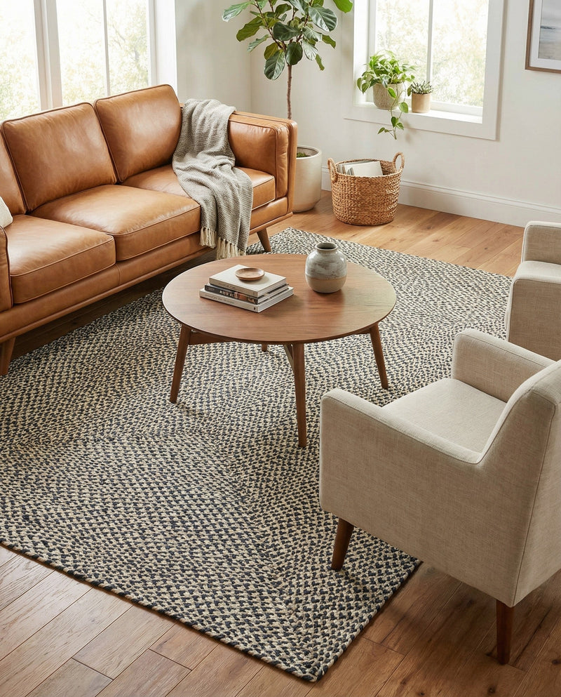Highland Woven Jute Collection Area Rug - Glenmore (Gray) Rectangle Gray  lifestyle 9