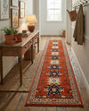 Tabriz Tapestries Collection Area Rug - Azerbaijan (Terracotta) Runner Terracotta  lifestyle 53