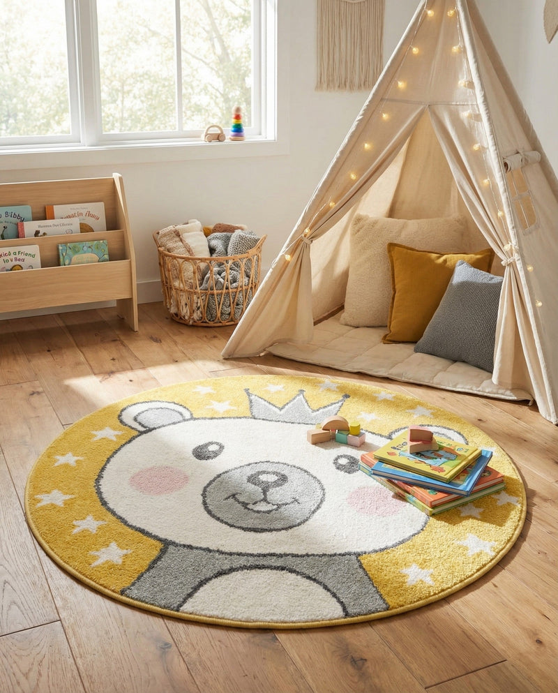 Wonder Tykes Collection Area Rug -  Enchant Round Yellow  lifestyle 4