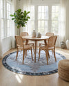 Heritage Elegance Collection Area Rug -  Winterthur (Blue Gray) Round Blue Gray  lifestyle 67
