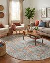 Seville Stripes Collection Area Rug -  Granada (Brick Red) Oval Brick Red  lifestyle 76