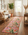 Seaside Blooms Collection Area Rug -  Kyoto Runner Coral  lifestyle 57