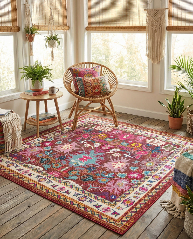 Chateau Elegance Collection Area Rug - Versailles Square Multi  lifestyle 56