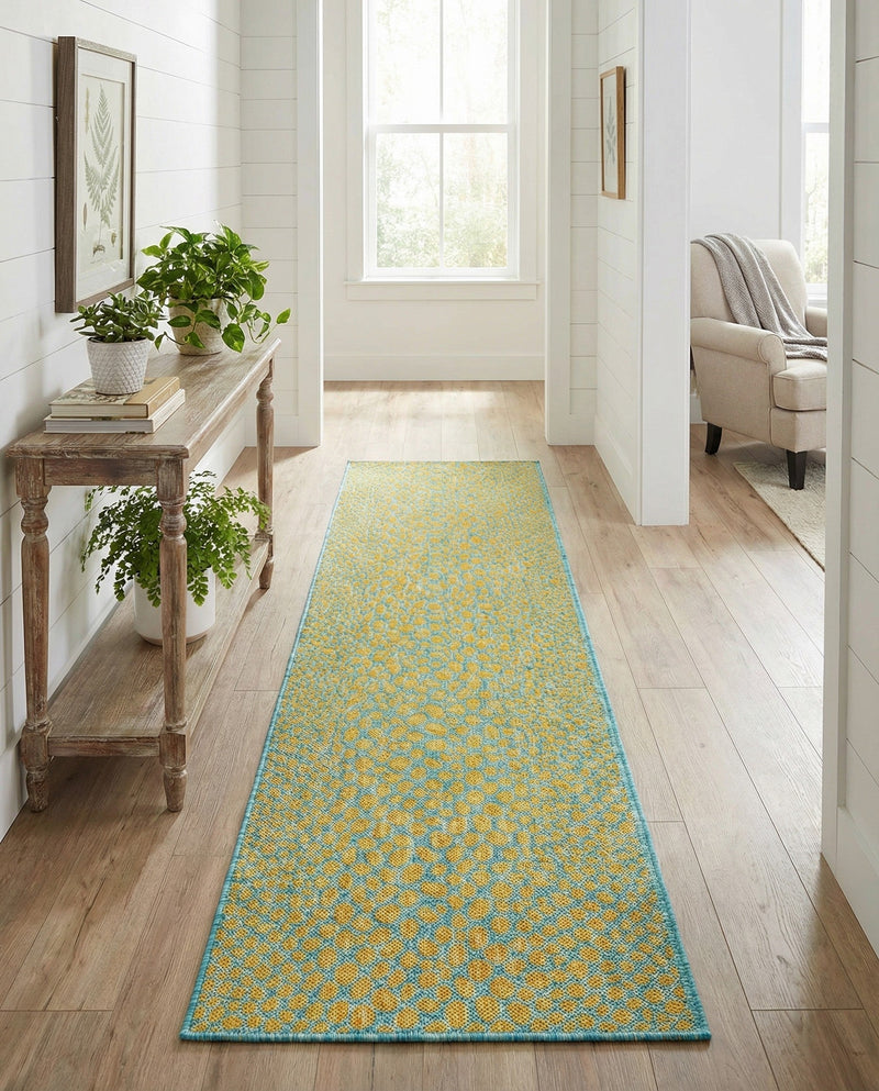 Urban Oasis Rugs Collection Area Rug -  Terrace (Yellow and Aqua) Runner Yellow and Aqua  lifestyle 58
