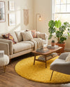 Plush Oasis Collection Area Rug - Serenity (Tuscan Sun Yellow) Round Tuscan Sun Yellow  lifestyle 27