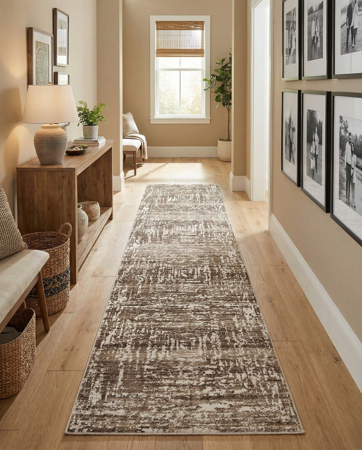 Sanctuary Retreat Collection Area Rug -  Asylum Runner Chocolate Brown  lifestyle 96