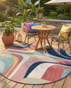 Urban Terrace Collection Area Rug - Venice Round Multi  lifestyle 70