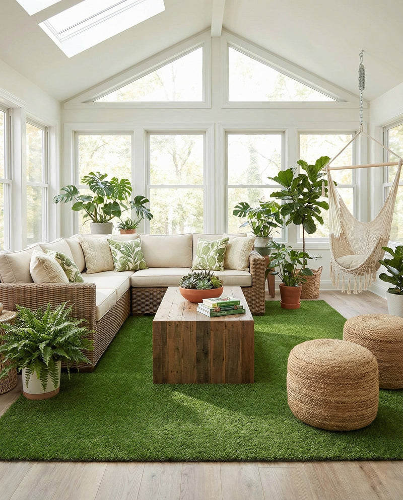 Meadow Retreat Collection Area Rug - Glen Rectangle Green  lifestyle 39