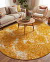 Riviera Elegance Collection Area Rug -  Monaco (Yellow) Round Yellow  lifestyle 80