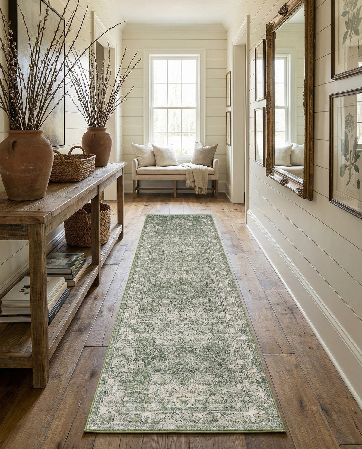 Savannah Soiree Collection Area Rug -  Everglade (Green) Runner Green  lifestyle 118