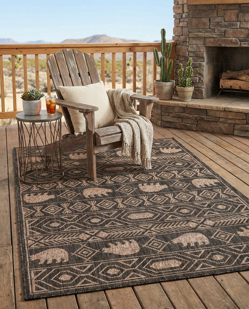 Mesa Oasis Rugs Collection Area Rug - Sundown Rectangle Black  lifestyle 10