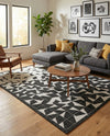 Urban Terrace Collection Area Rug -  Mercer Rectangle Black and White  lifestyle 14
