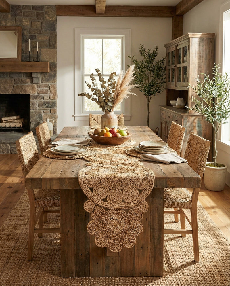 Woven Seaside Jute Collection Area Rug - Whittaker Table Runner Natural  lifestyle 39