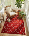 Trellis Mosaic Collection Area Rug -  Pergolatown (Red) Rectangle Red  lifestyle 17